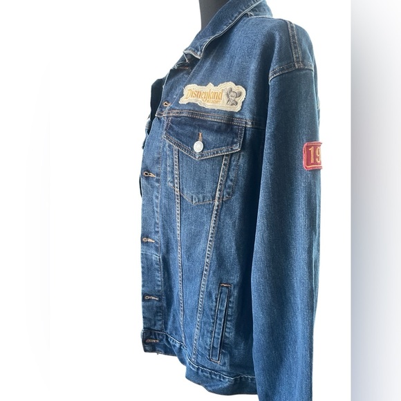 Disney Parks Mickey Mouse Denim Jacket L Embroidered Patches Rare Exclusive - Picture 4 of 13